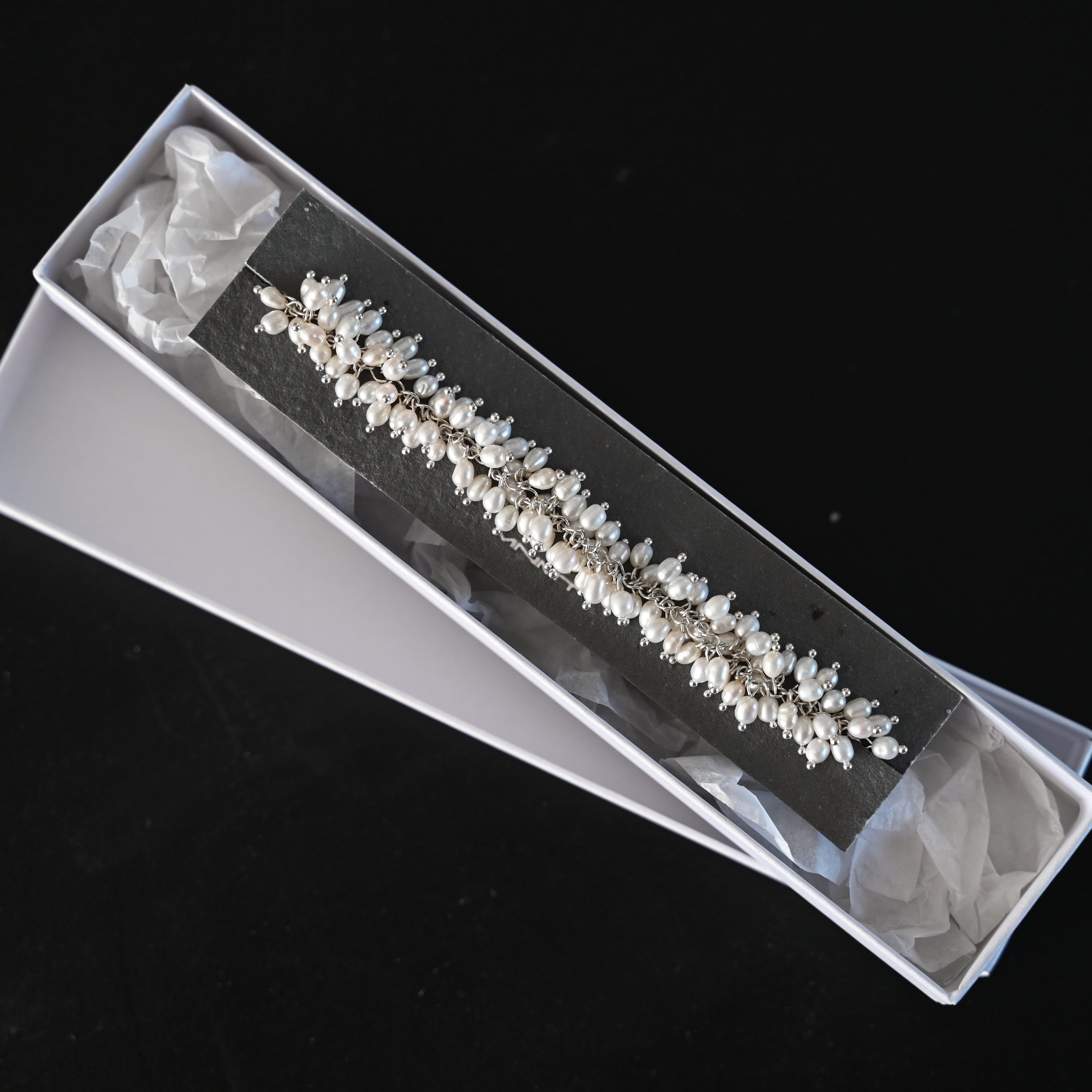 Minimalist Silver Natural Freshwater Pearl Bracelet