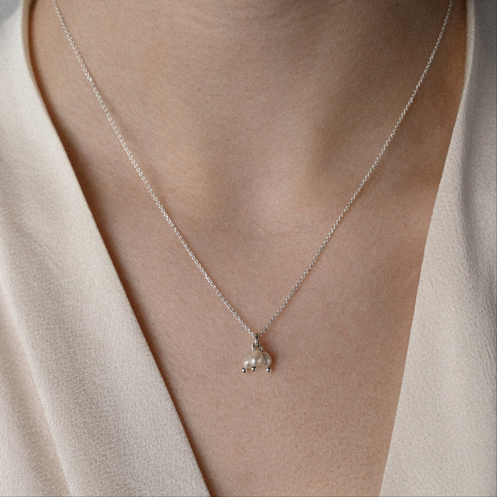 Sterling Silver Natural Pearl Chain Necklace