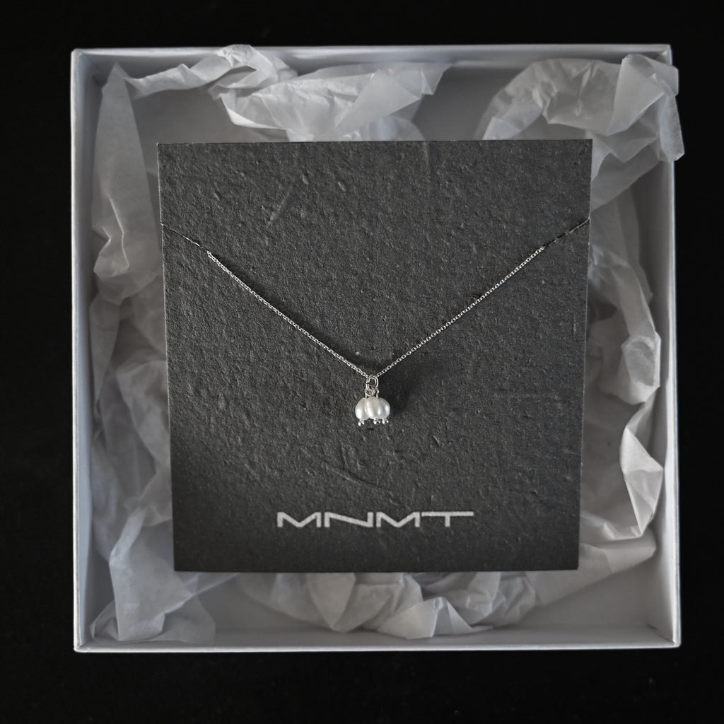 tiny natural freshwater pearl pendant silver chain necklace