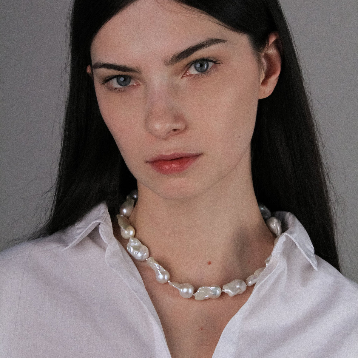 Luma handmade silver necklace featuring natural pearls