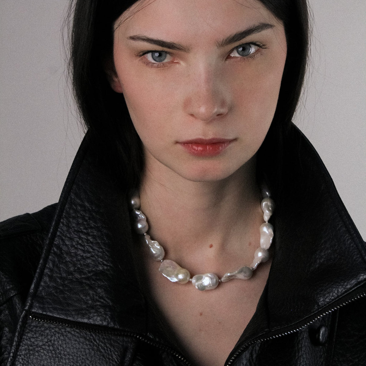 Luma handmade silver necklace featuring natural pearls