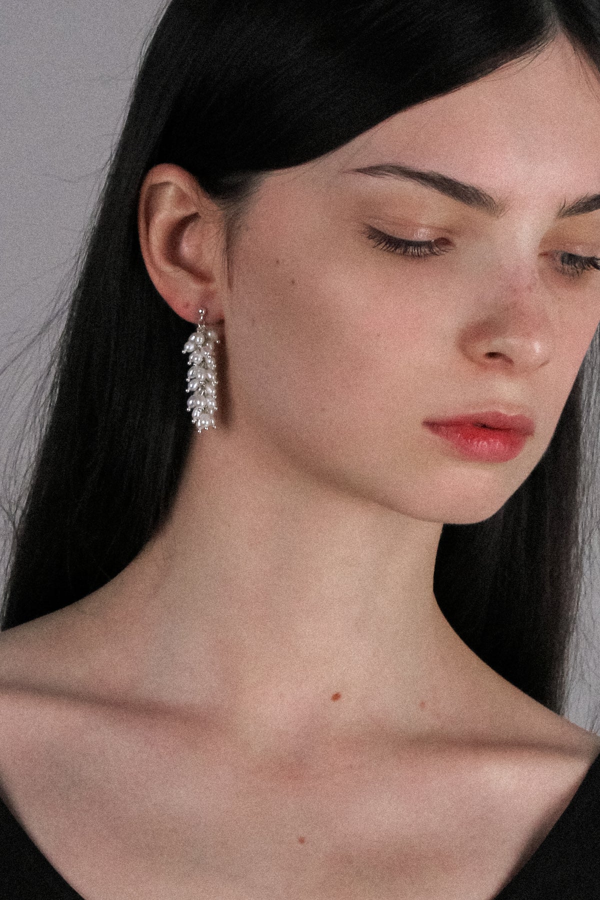LUPINE Silver Pearl Earrings