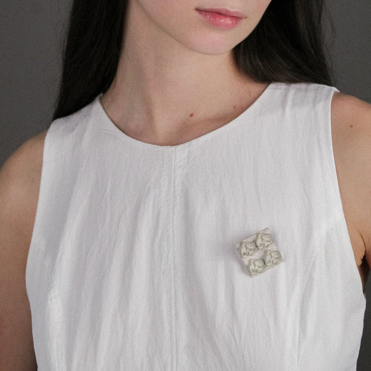 Rituals handmade silver brooch featuring natural pearls